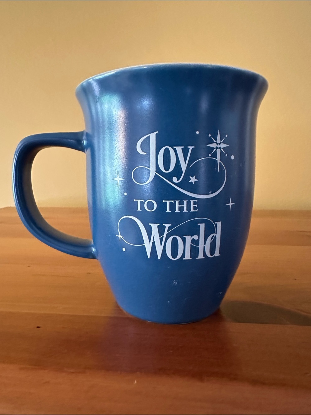 Blue "Joy to the World" Ceramic Coffee Mug